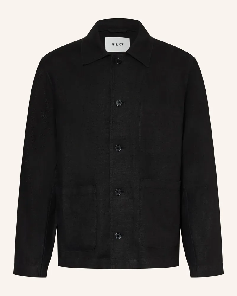 NN 07 Overshirt Morgan Aus Leinen schwarz Schwarz