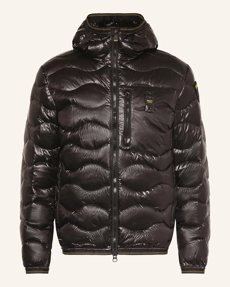 Blauer Daunenjacke Wave schwarz Schwarz