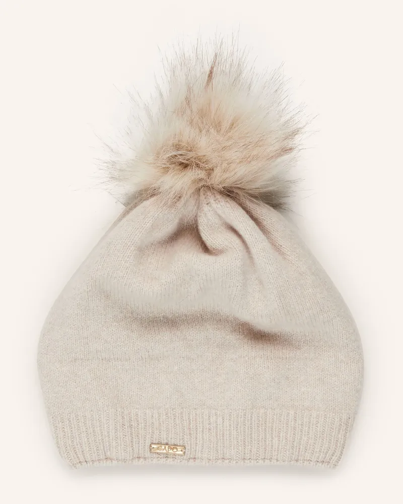 Capo Mütze Mit Cashmere beige Beige