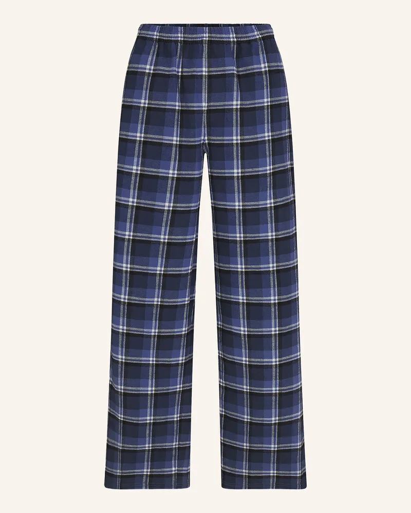 SKIMS Schlafhose Flannel Aus Flanell blau Indigo
