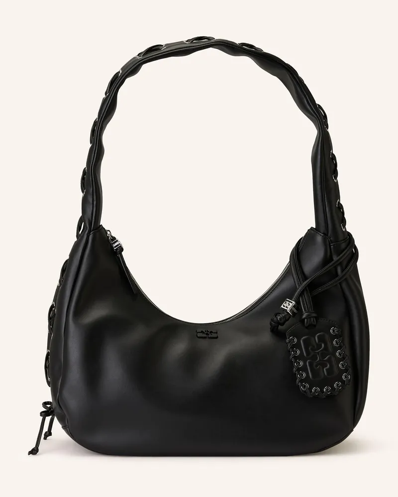 Ganni Handtasche HOBO MEDIUM Schwarz