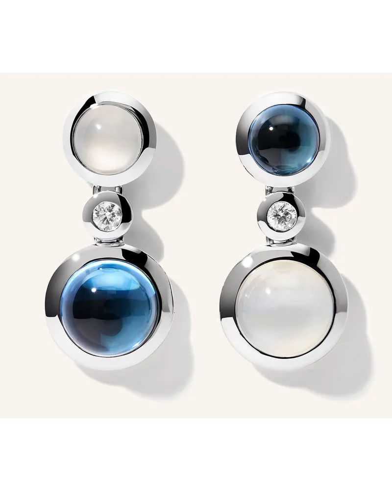 TAMARA COMOLLI Ohrringe OHRRINGE BOUTON 2 CABOCHONS 'OCEAN Silber