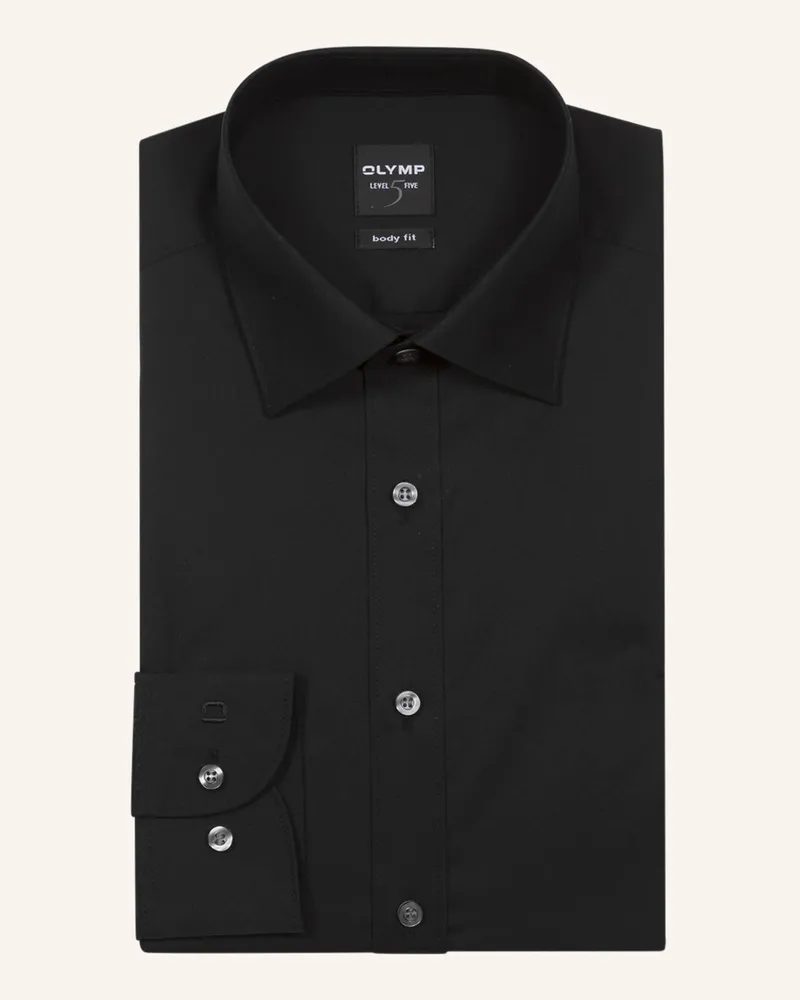 Olymp Hemd Level Five body fit Schwarz