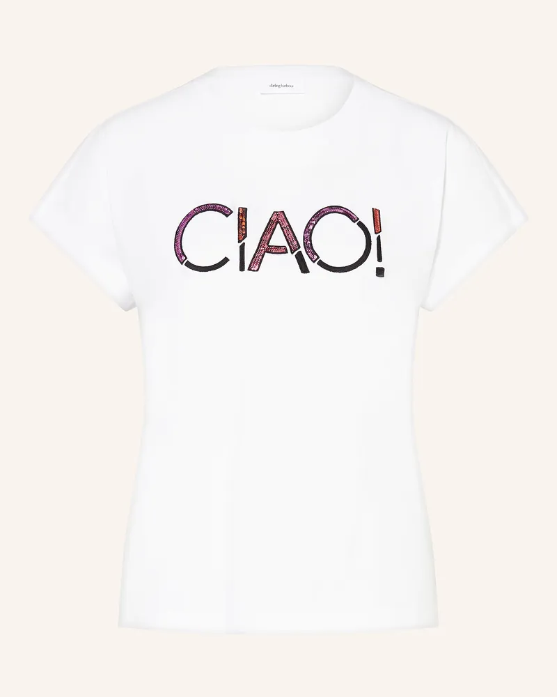 Darling Harbour T-Shirt mit Pailletten Weiss