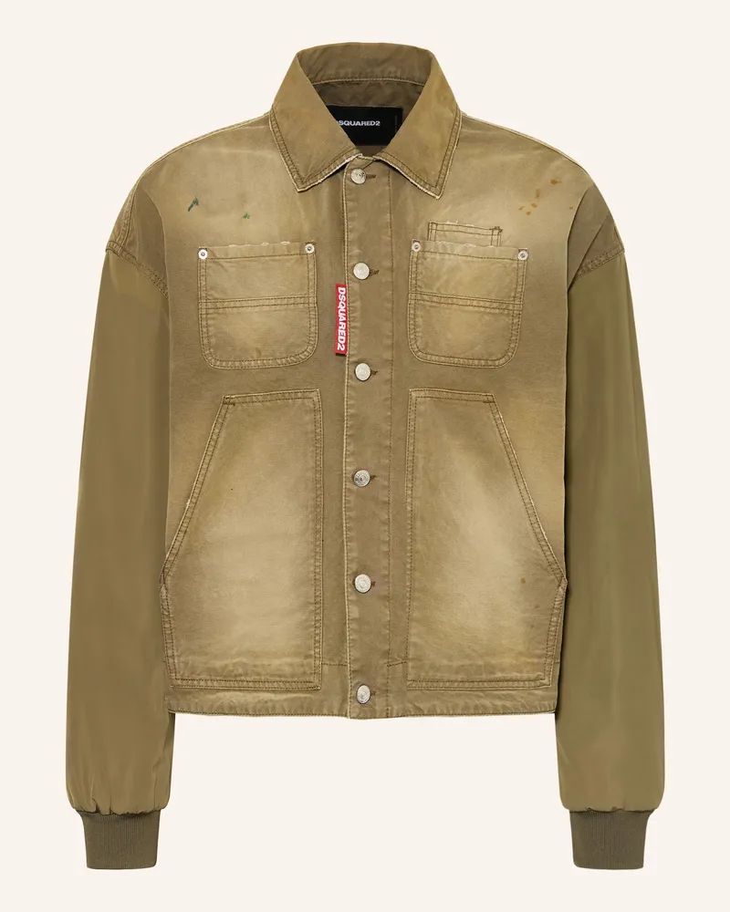 Dsquared2 Overjacket Carpenter Im Materialmix beige Khaki