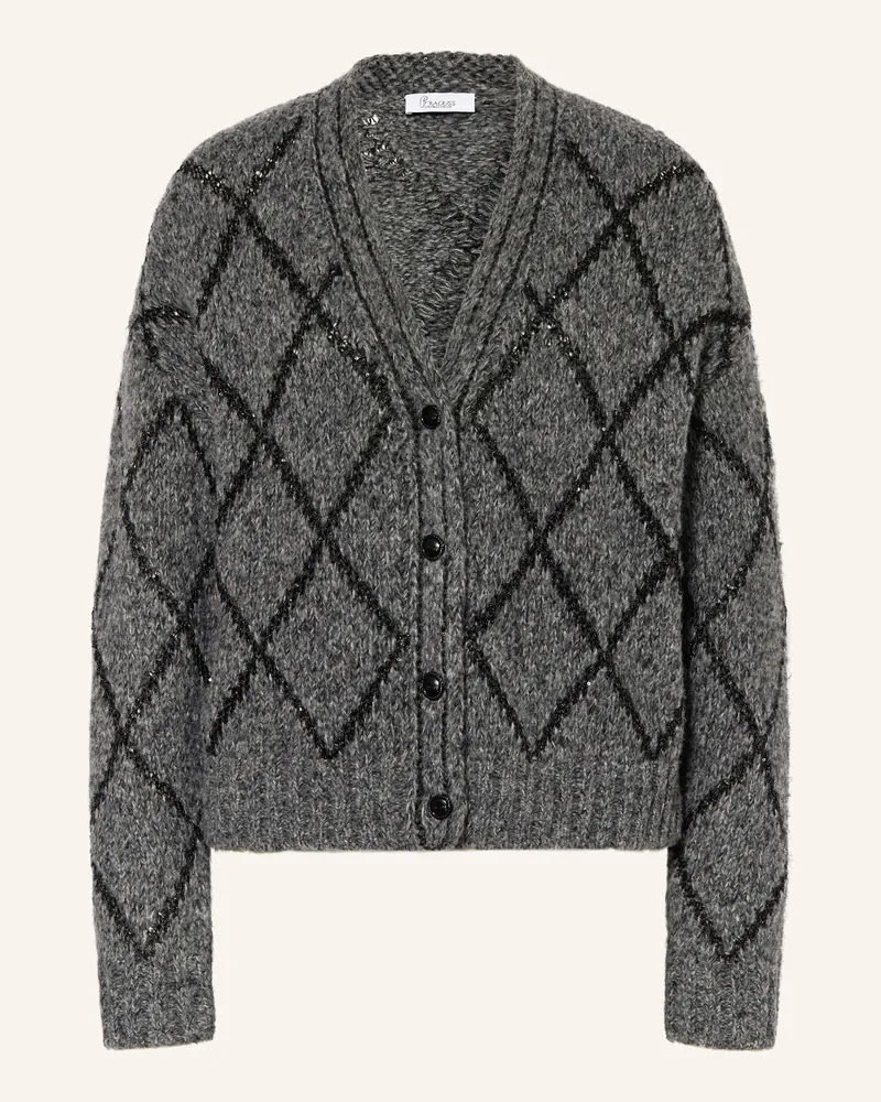 Princess goes Hollywood Strickjacke Mit Pailletten grau Dunkelgrau