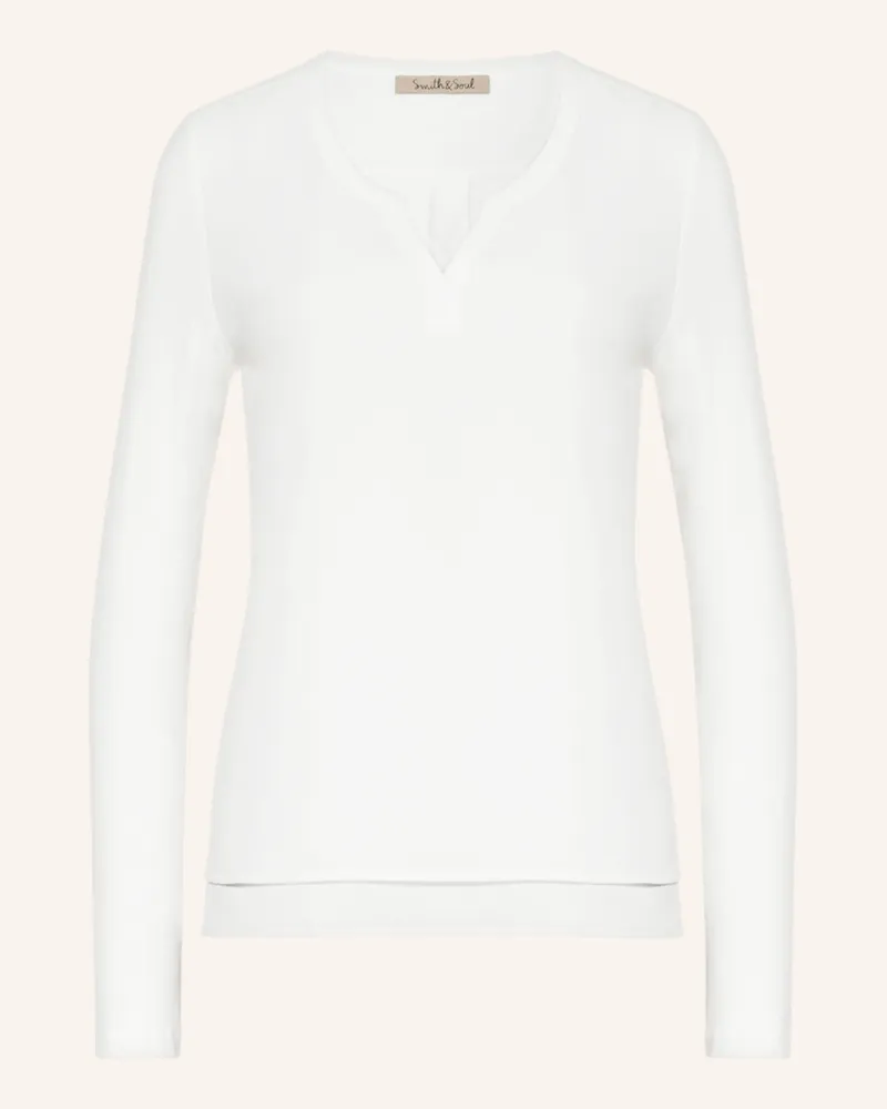 Smith & Soul Blusenshirt Im Materialmix weiss Weiss