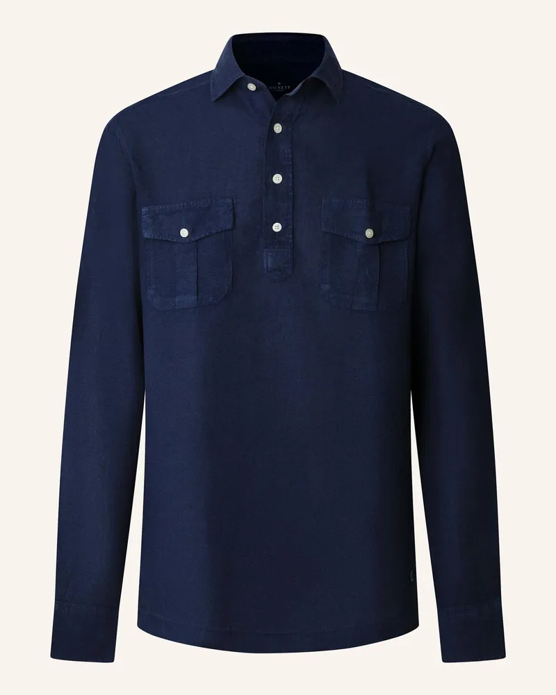 Hackett Freizeithemd Heritage Linen Hf Plk blau Blau