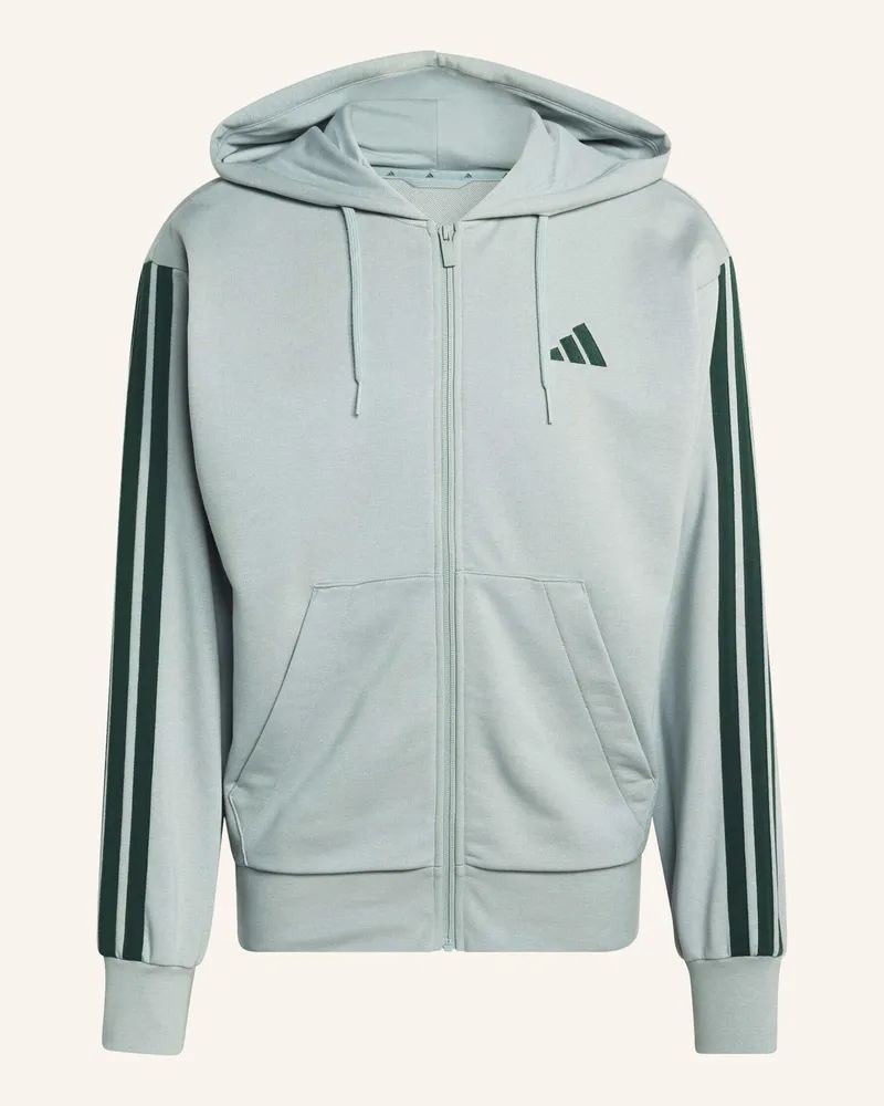 adidas Essentials 3-Streifen French Terry Kapuzenjacke gruen Grün