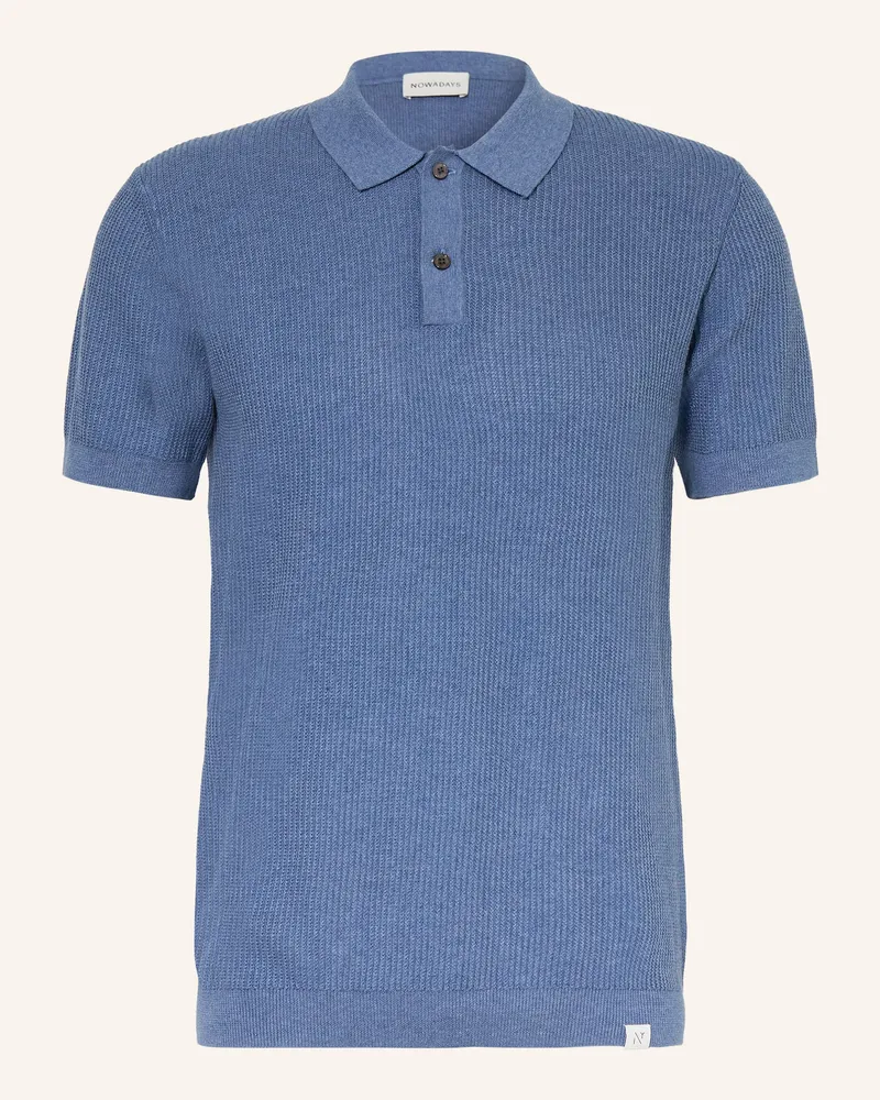 Nowadays Strick-Poloshirt blau Blau