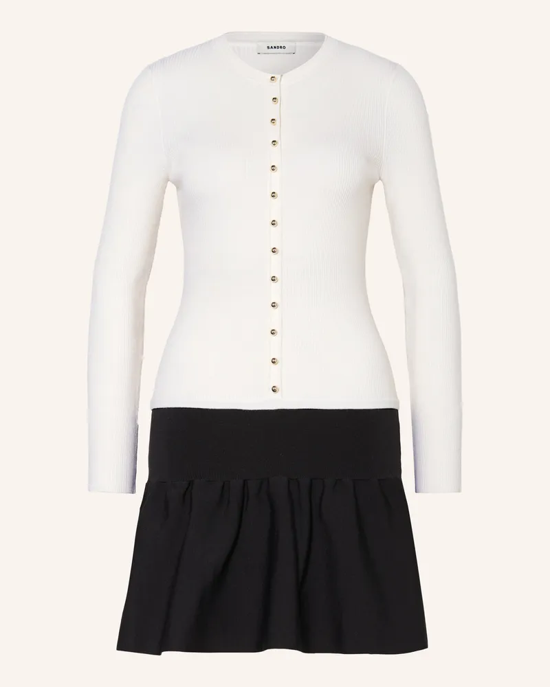 Sandro Kleid im Materialmix Ecru