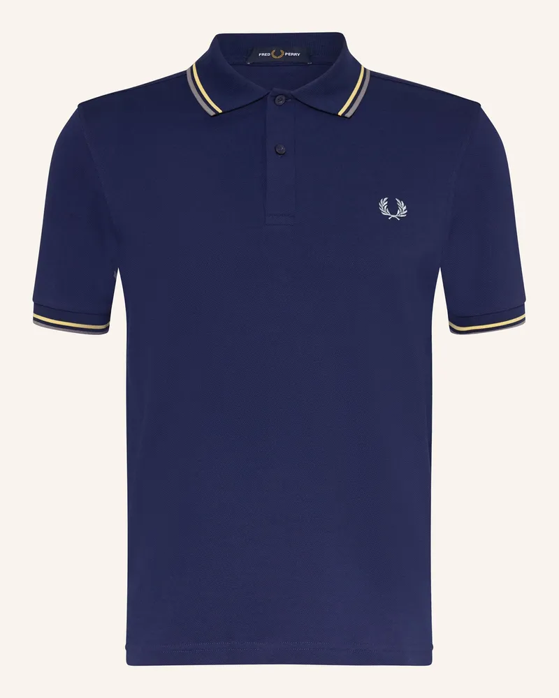 Fred Perry Piqué-Poloshirt Dunkelblau