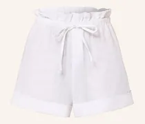Paperbag-Shorts Edict Aus Leinen weiss