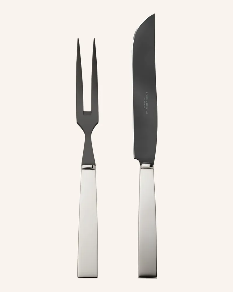 ROBBE & BERKING 2-tlg. Tranchierset RIVA - FROZEN BLACK EDITION (150g versilbert Silber
