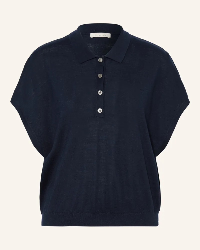 lilienfels Strick-Poloshirt Mit Merinowolle blau Dunkelblau