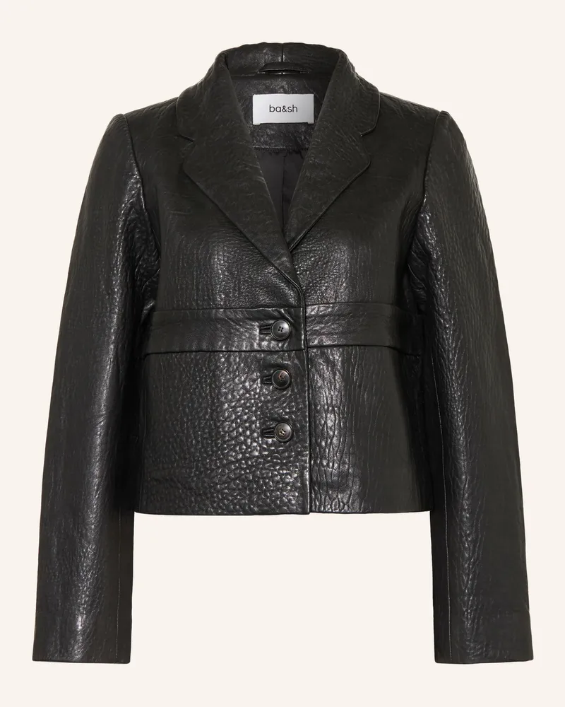 ba&sh Lederjacke Borfeo schwarz Schwarz