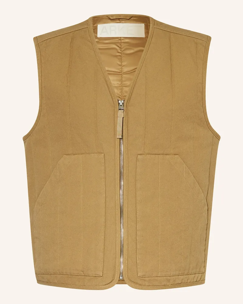 Arket Steppweste beige Camel