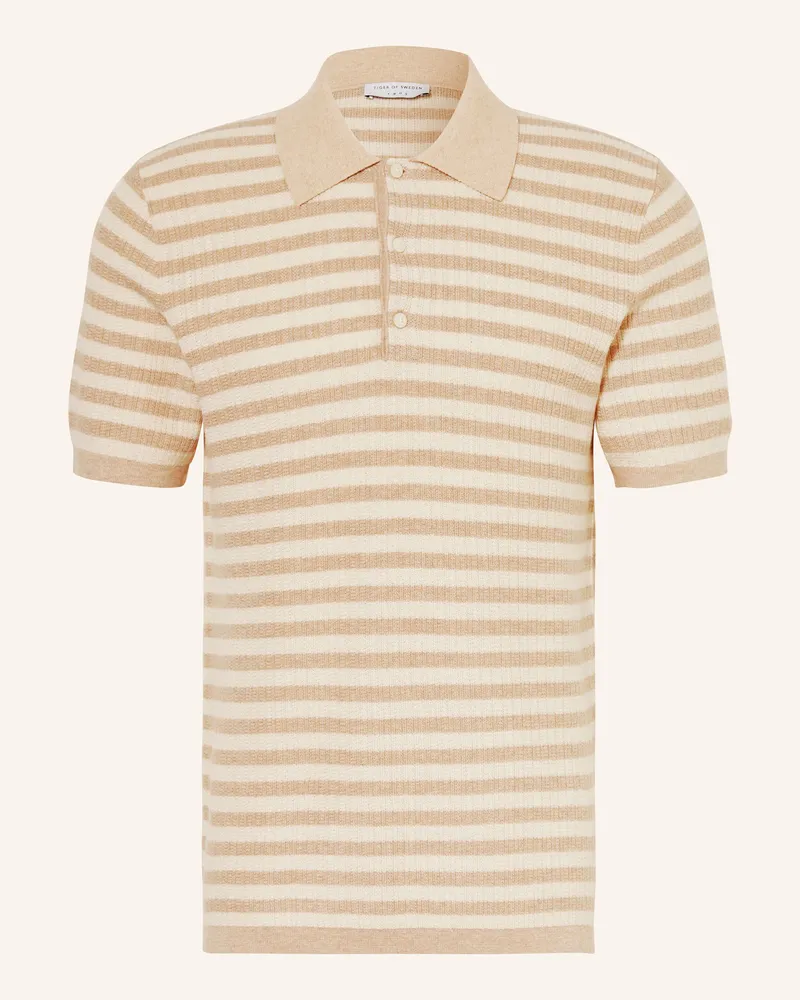 Tiger of Sweden Strick-Poloshirt ERROS Regular Fit mit Merinowolle Beige