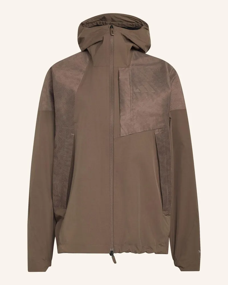 adidas TERREX XPERIOR 2.5 LAYER HYBRID PRIMEKNIT CLIMAPROOF JACKE Braun