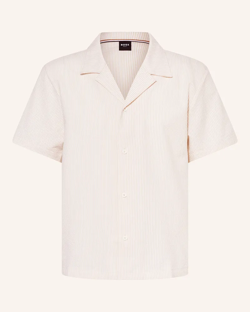 HUGO BOSS Resorthemd VELVETFISH Regular Fit Nude