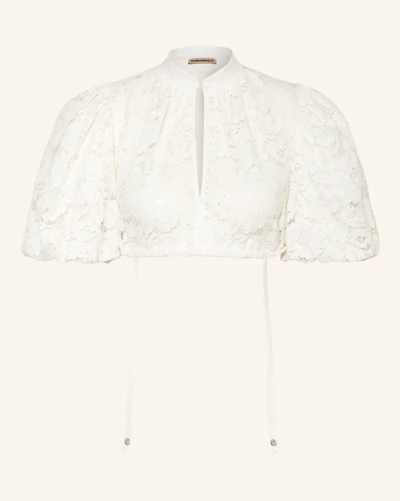 Gottseidank Dirndlbluse Elenas Im Materialmix weiss Creme