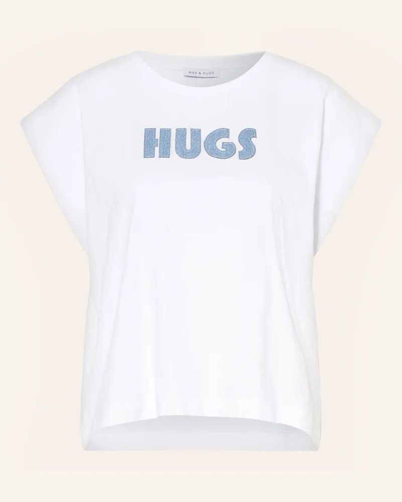Mrs & HUGS T-Shirt Weiss