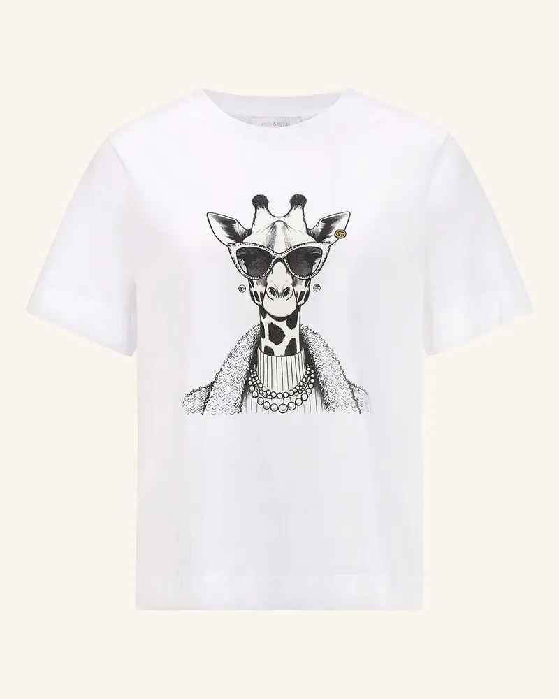 Rich&Royal T-Shirt mit Schmucksteinen Weiss