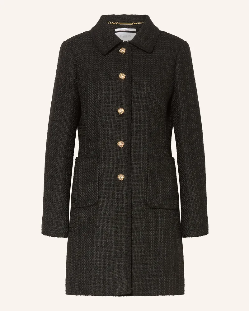 HOBBS London Bouclé-Mantel EVANGELINE Schwarz