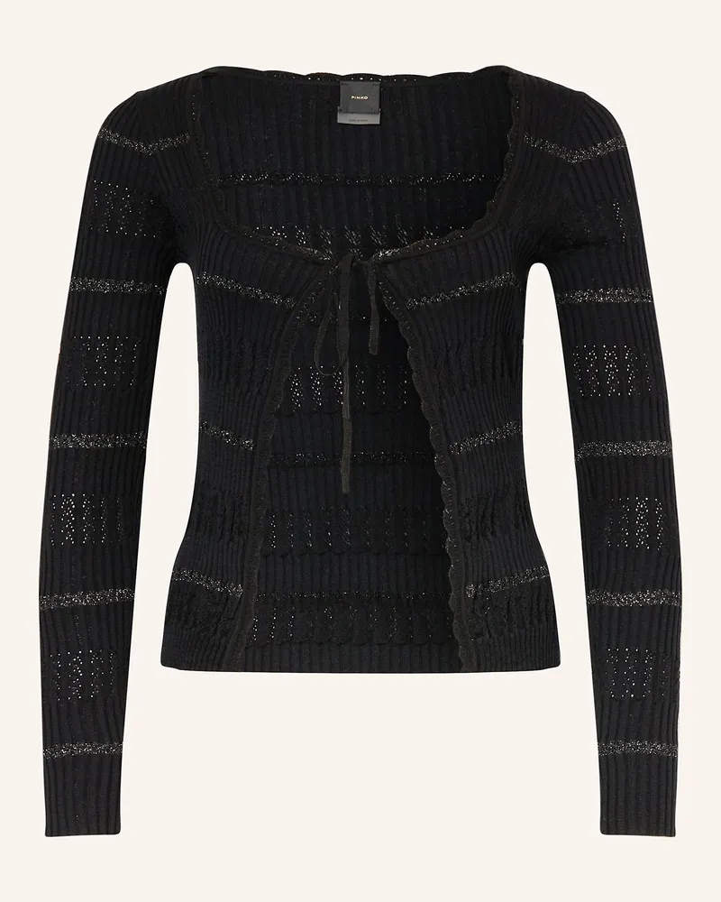 Pinko Strickjacke mit Glitzergarn Schwarz