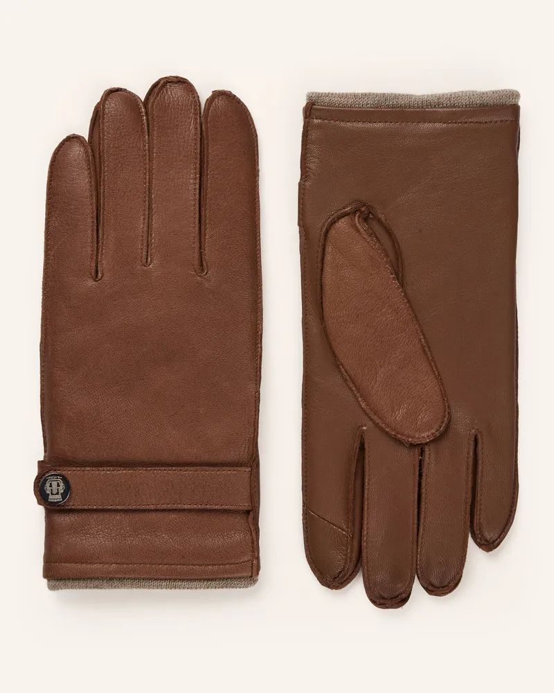 Roeckl Lederhandschuhe WILHELMSHAVEN mit Touchscreen-Funktion Braun