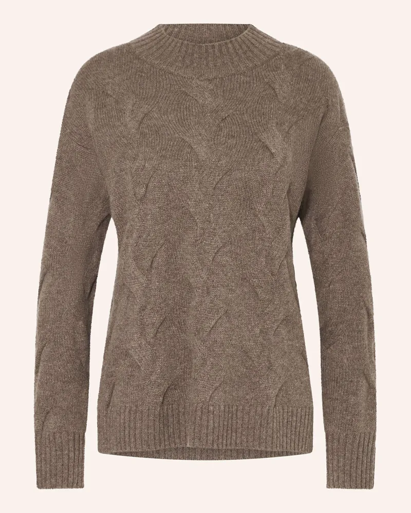 Mrs & HUGS Pullover mit Cashmere Dunkelbraun