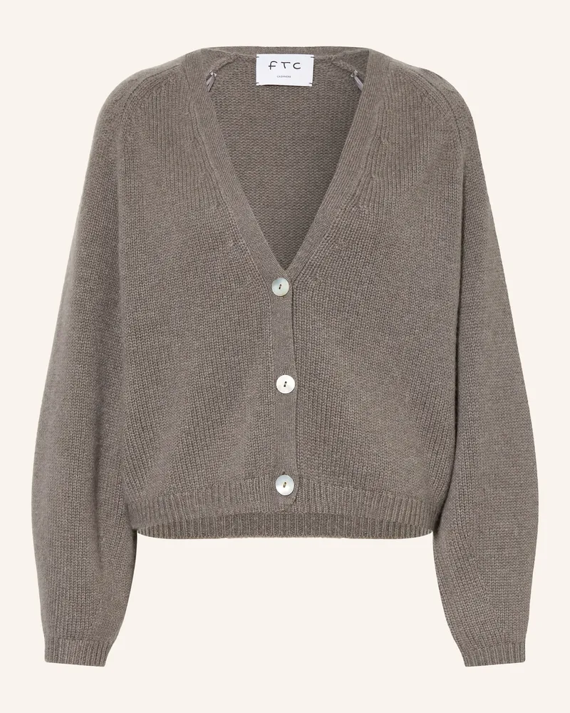 FTC Cashmere Strickjacke Aus Cashmere gruen Taupe