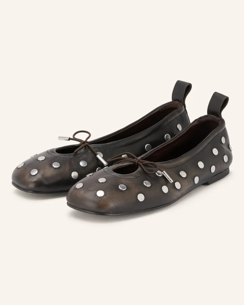 Alohas Ballerinas Rosalind Mit Nieten braun Dunkelbraun