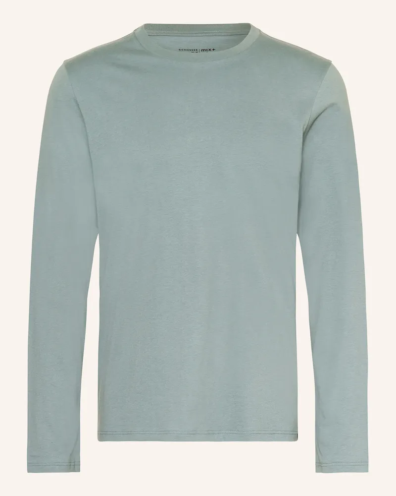 Schiesser Schlafshirt Mix+Relax gruen Dunkelgrün