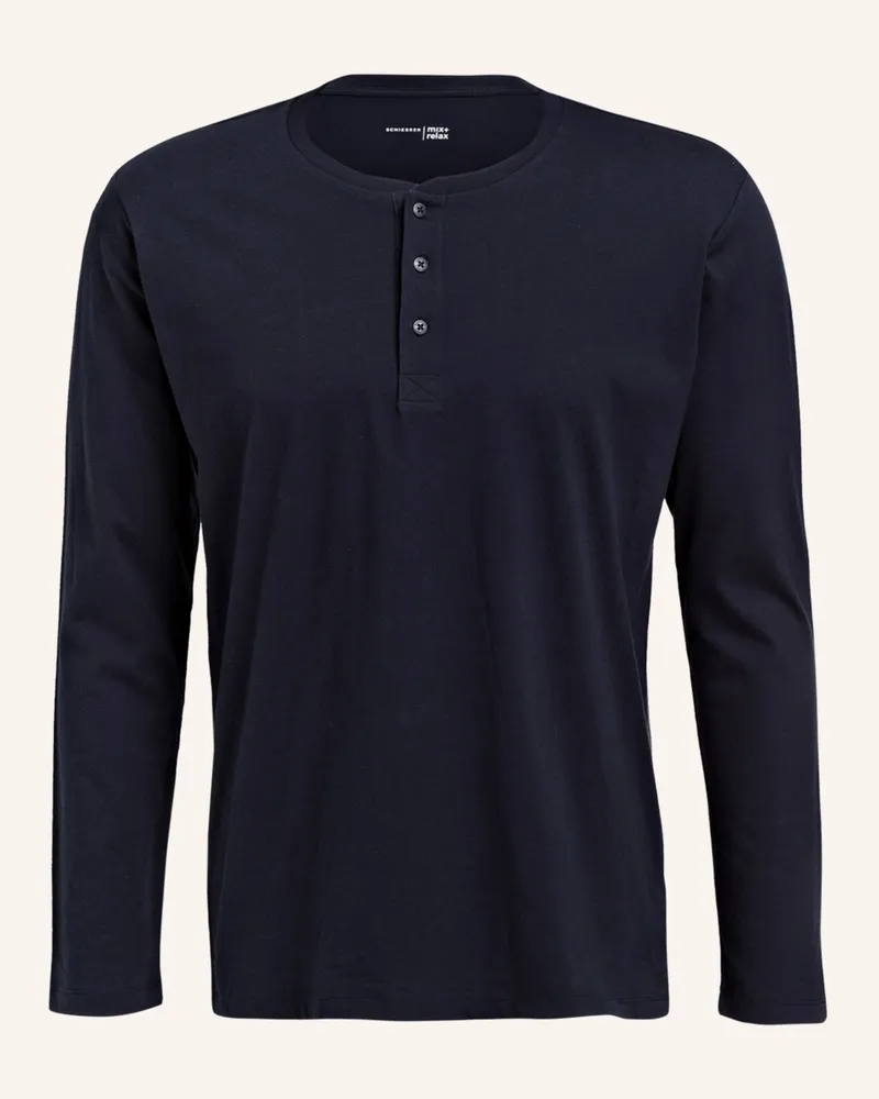 Schiesser Schlafshirt MIX+RELAX Dunkelblau