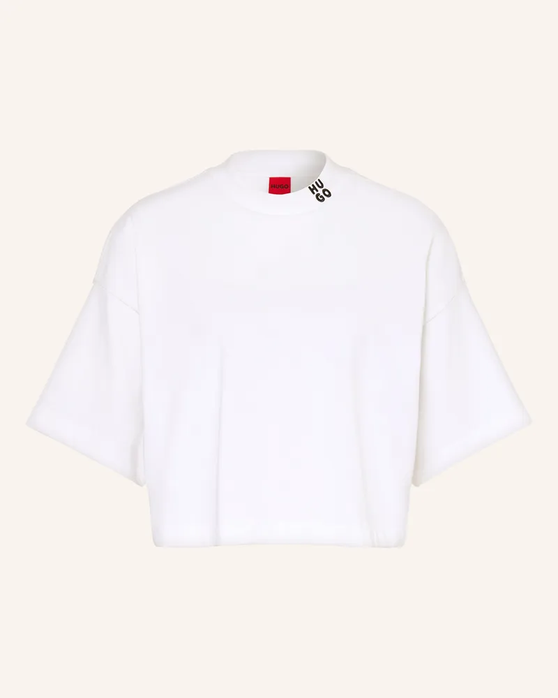 HUGO BOSS Cropped-Shirt Damelody weiss Weiss