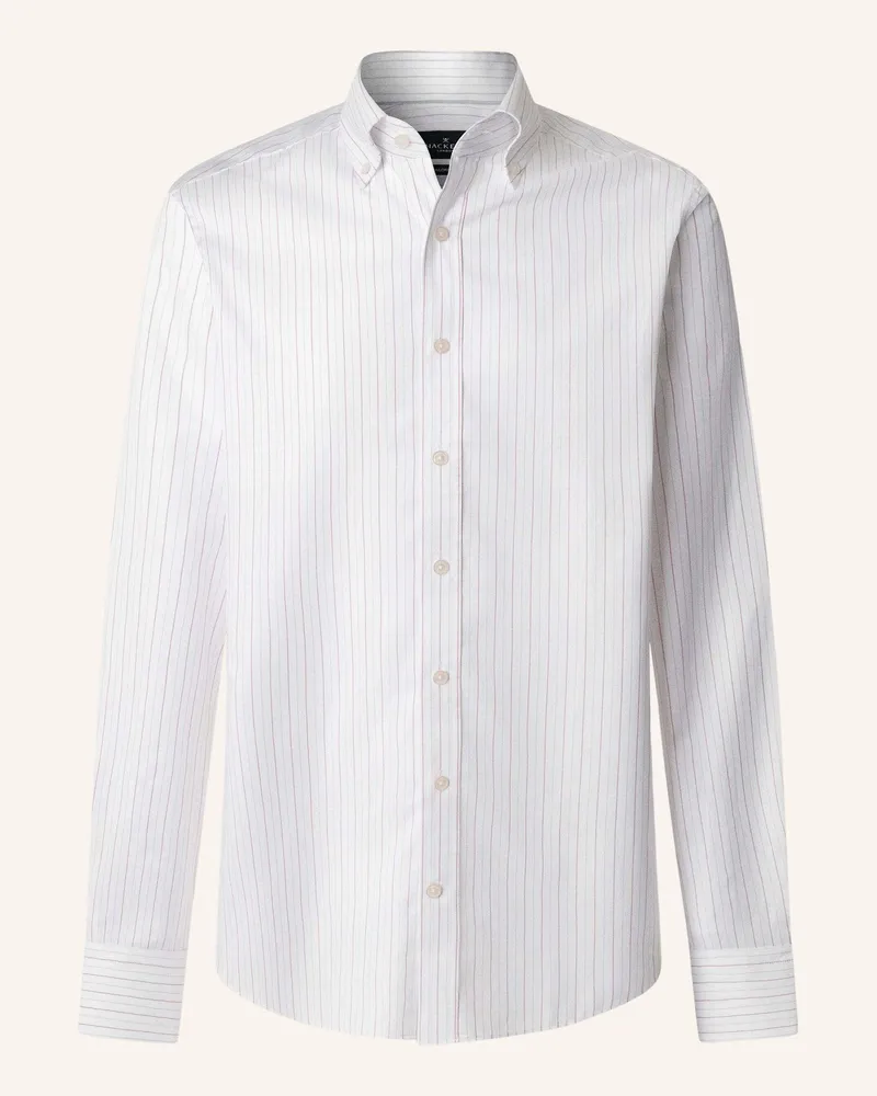 Hackett Freizeithemd HBONE SMART STRIPE Dunkelrot