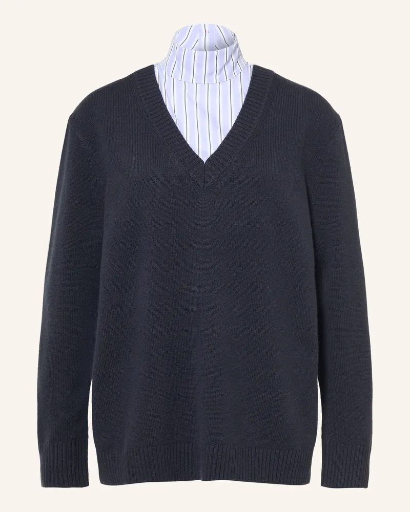 MAX&Co. Pullover Lusso Im Materialmix blau Dunkelblau