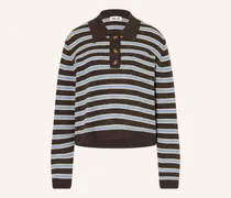 Strick-Poloshirt Cori Aus Merinowolle braun