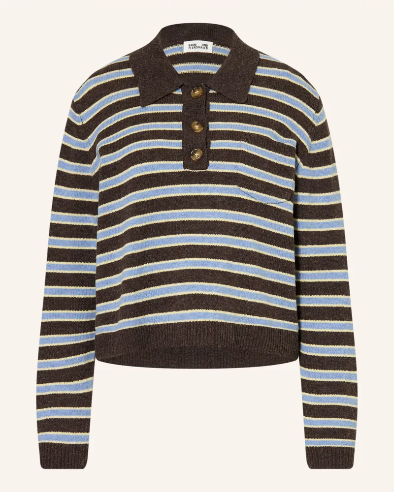 Baum und Pferdgarten Strick-Poloshirt Cori Aus Merinowolle braun Dunkelbraun
