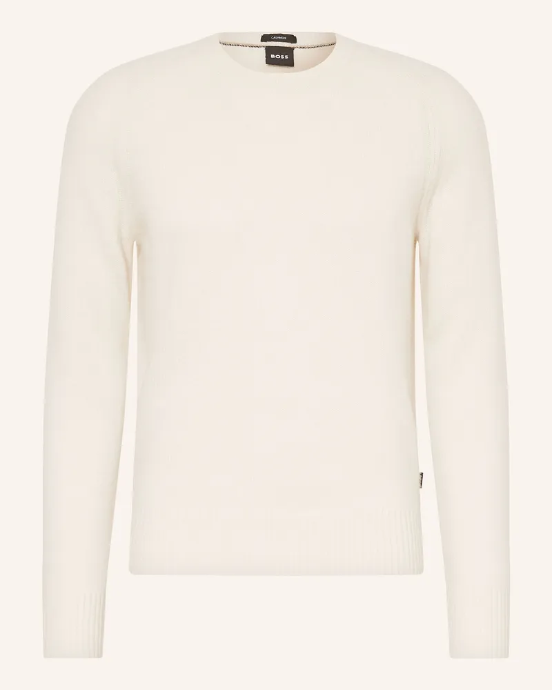 HUGO BOSS Cashmere-Pullover Halvo weiss Creme