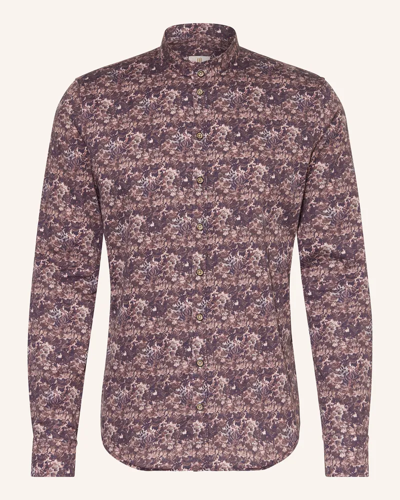 Q1 Hemd Regular Fit mit Stehkragen Dunkelrot