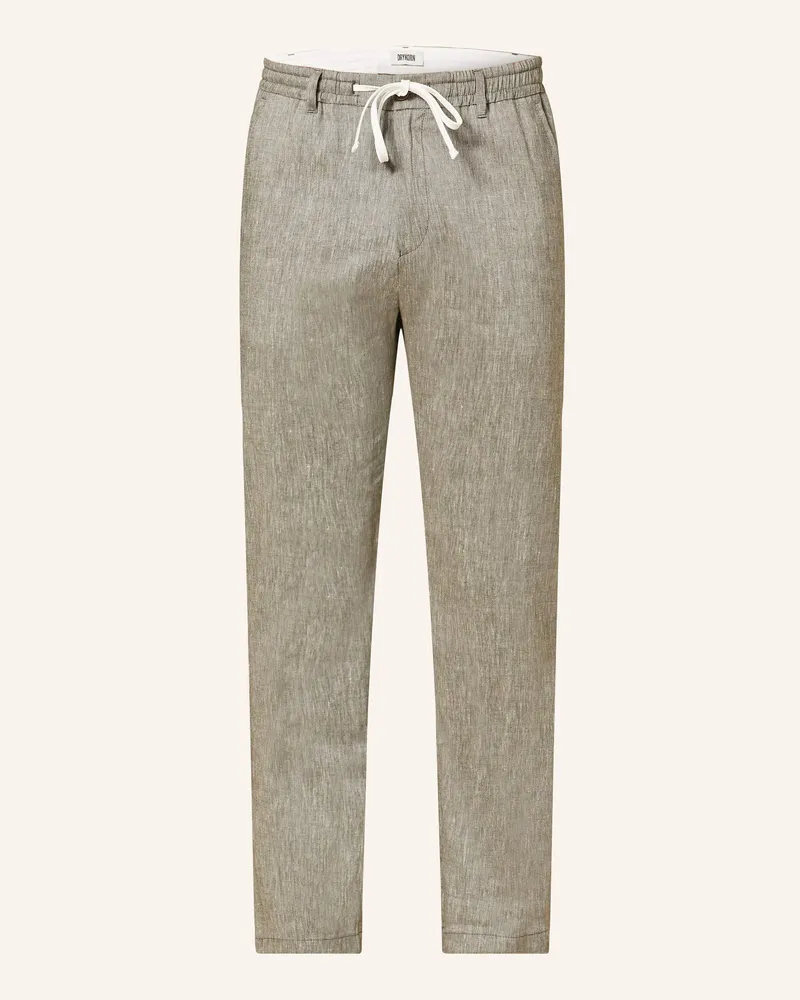 Drykorn Hose DEGER im Jogging-Stil Regular Fit mit Leinen Grün