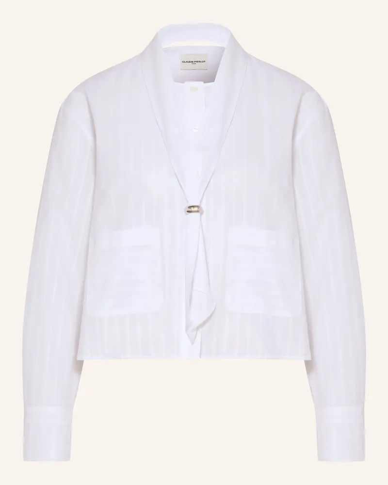 Claudie Pierlot Bluse mit abnehmbarer Schluppe Weiss
