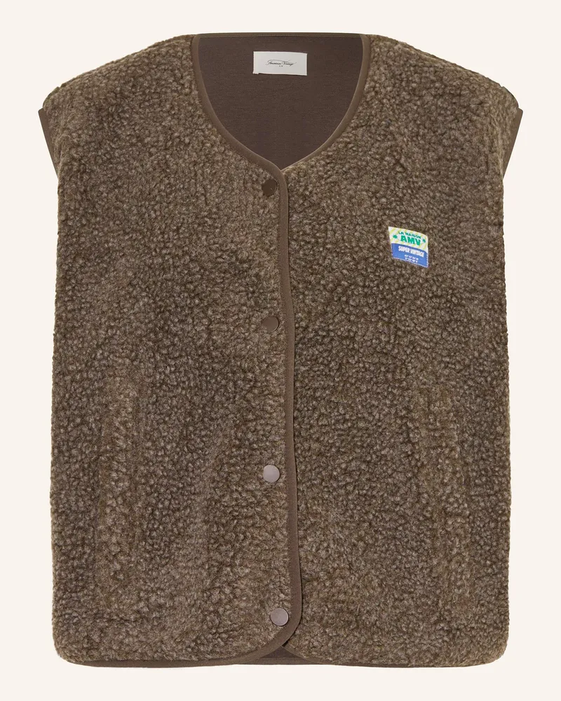 American Vintage Teddyfell-Weste HOKTOWN Oliv
