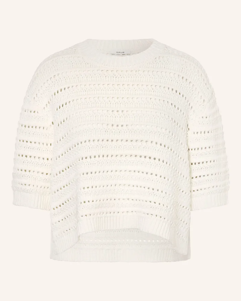 OPUS Strickshirt Ploomina weiss Creme