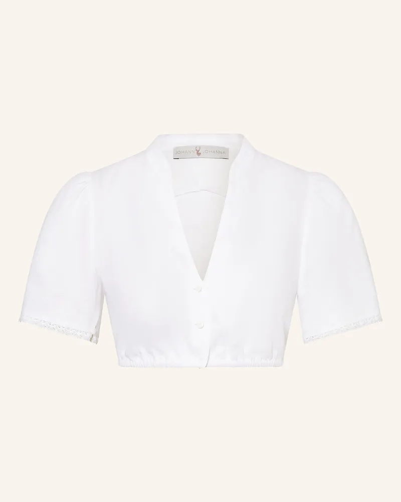 Johann & Johanna Dirndlbluse aus Leinen Weiss