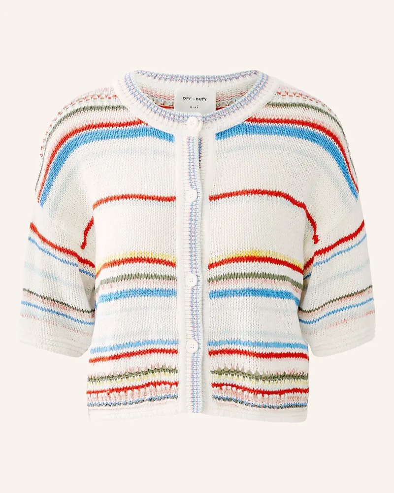 Oui  Strickjacke weiss Weiss