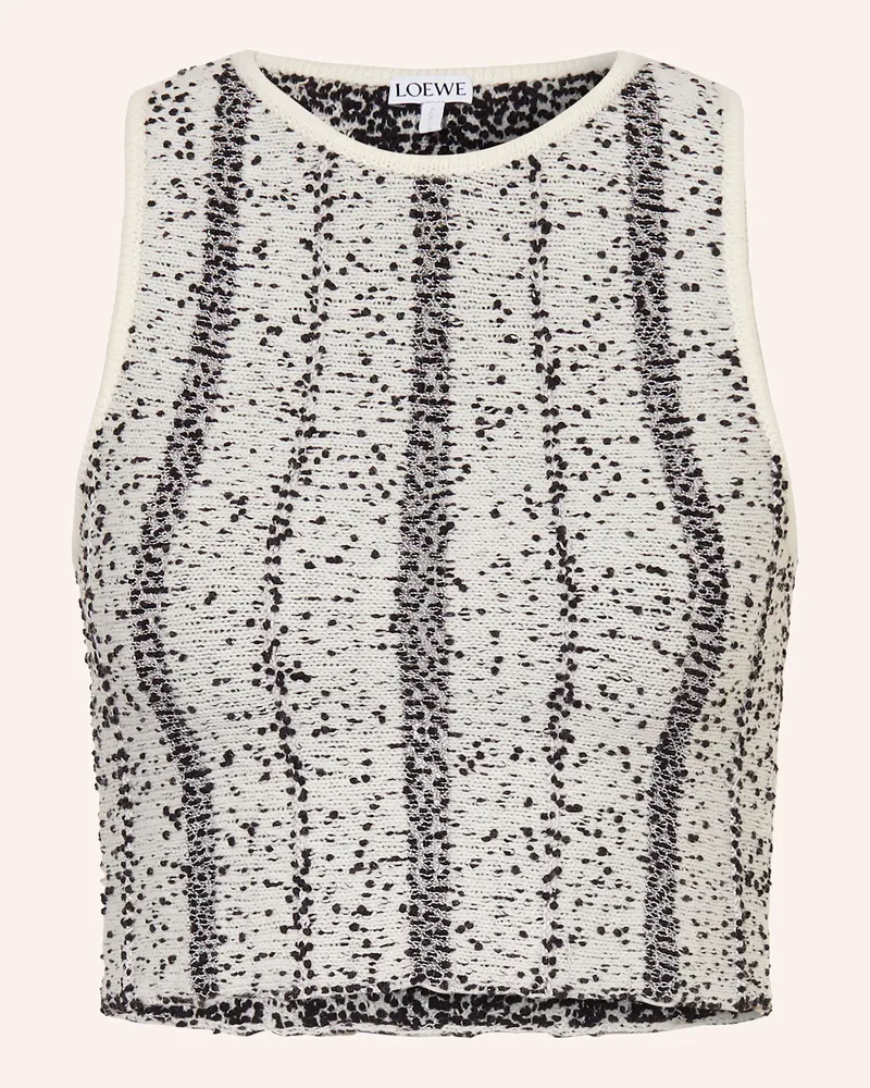 Loewe Cropped-Stricktop weiss Weiss
