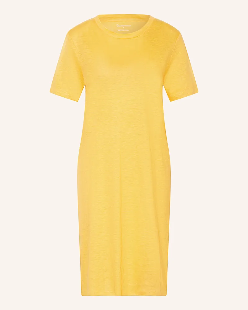 Knowledge Cotton Apparel Leinenkleid Gelb